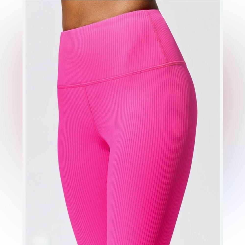 NWOT- Carbon38 Barbie Pink Ribbed 7/8 Leggings- Women’s Size X-Small